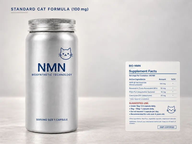 NMN Standard Cat Formula bottle.