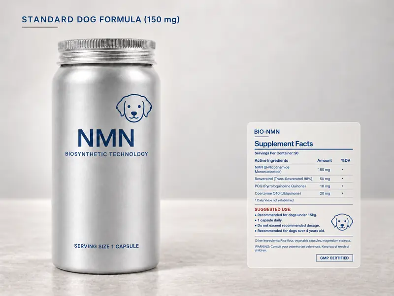 NMN Standard Dog Formula bottle.