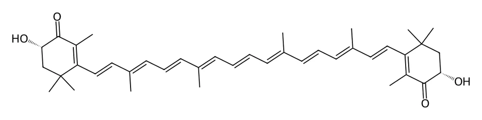 Chemical structure of Astaxanthin.