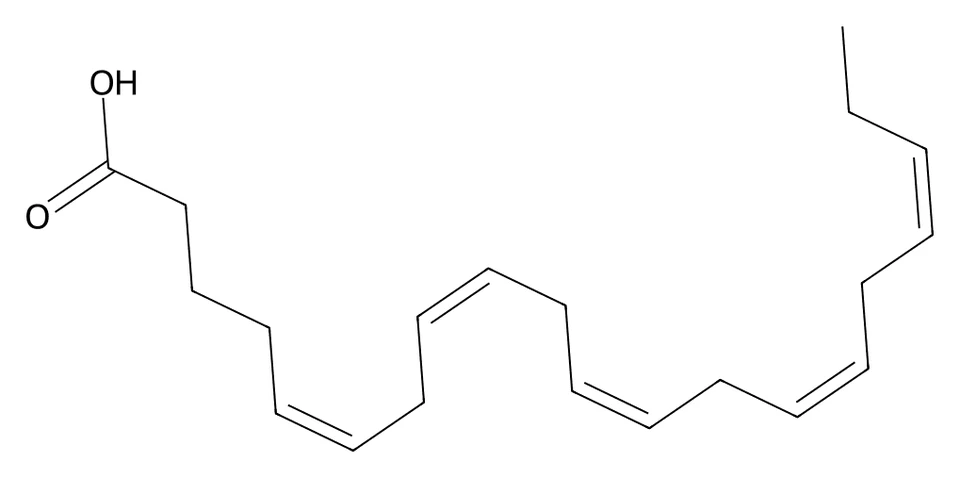 Chemical structure of EPA (pharmaceutical grade).