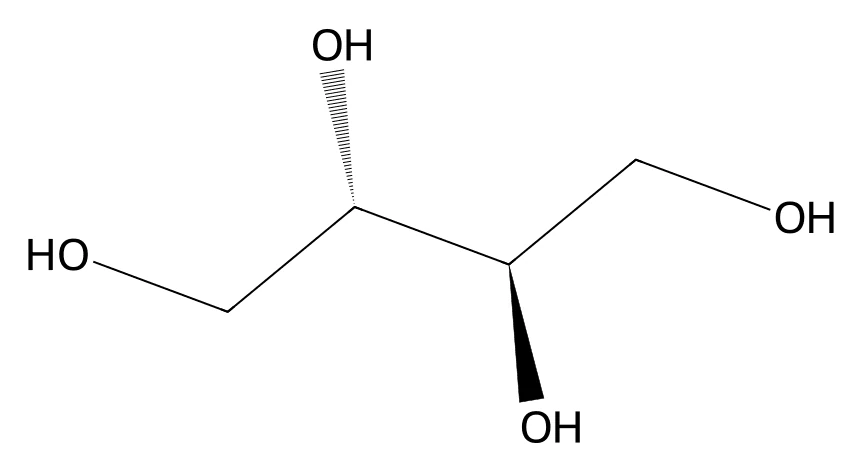 Chemical structure of Erythritol.