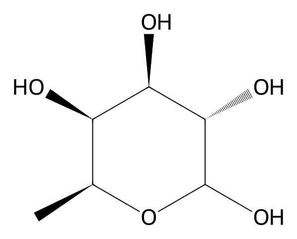 Chemical structure of L-Fucose.