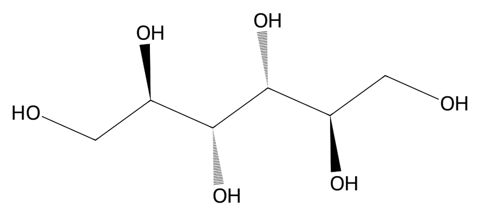 Chemical structure of Mannitol.