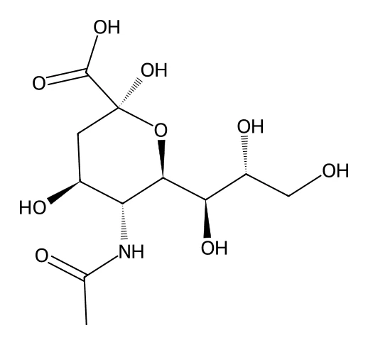 Chemical structure of Sialic acid.