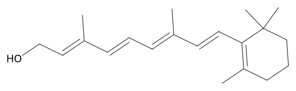 Chemical structure of Vitamin A.