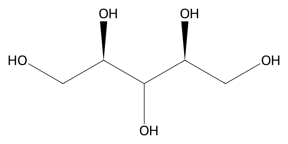 Chemical structure of Xylitol.